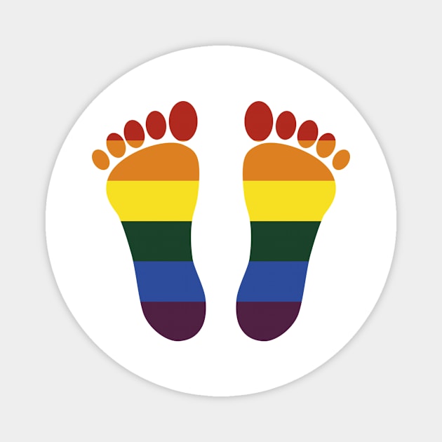 Feet silhouette LGBT colors Magnet by GoshaDron